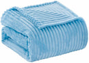 STRIATA RIBBED CORDUROY BLANKET ULTRA-SOFT PLUSH KING 108" X 90" - LIGHT BLUE - Brand New