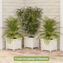 Lattice Design Outdoor Planter Box - 14.75” Square 13” Tall 50-LG5097 - White - Like New