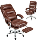 ZZWHOM EXECUTIVE OFFICE CHAIR WITH FOOTREST 350 LBS RECLINING BIG - COFFEE Brown - Like New