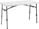 LIVING AND MORE 4FT HEIGHT ADJUSTABLE HALF FOLDING TABLE CARRYING HANDLE - WHITE - Like New