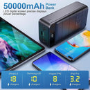 NUXGAL POWER 50000MAH POWER BANK, 18W PD USB-C QUICK CHARGE PORTABLE - BLACK - Like New