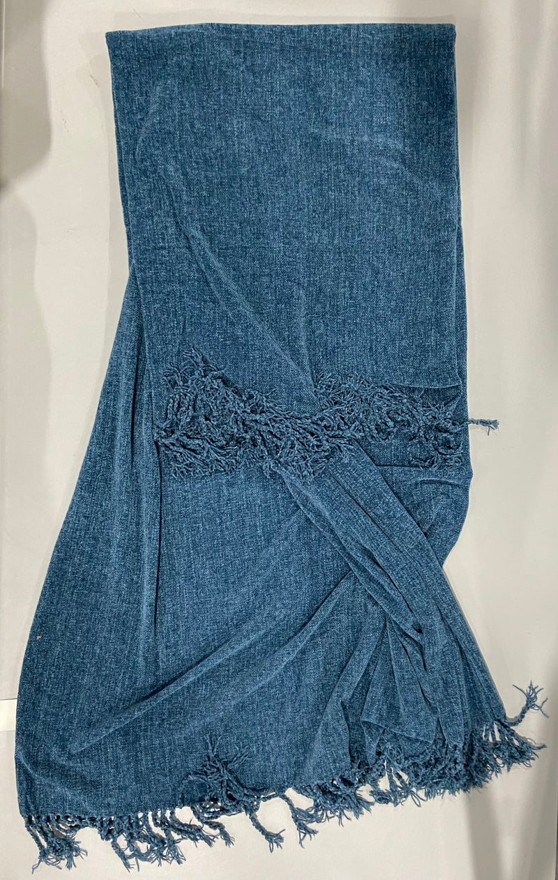 BOURINA CHENILLE THROW BLANKET SOFT - 50" X 60" - BLUE - Like New