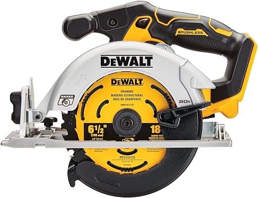 DEWALT 20V MAX* Circular Saw 6-1/2-Inch Cordless Tool Only DCS565B - Yellow - Like New