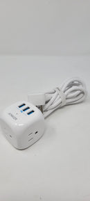 ANKER 321 POWER STRIP WITH 3 OUTLETS5 FT EXTENSION CORD - WHITE (NO USB-C) - Like New