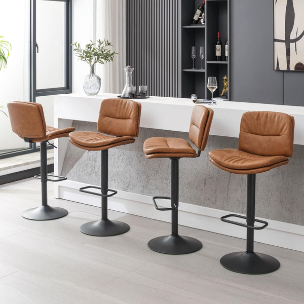 FIRAVOE SWIVEL BAR STOOLS SET OF 4, COUNTER HEIGHT BARSTOOLS FOR KITCHEN BROWN - Like New
