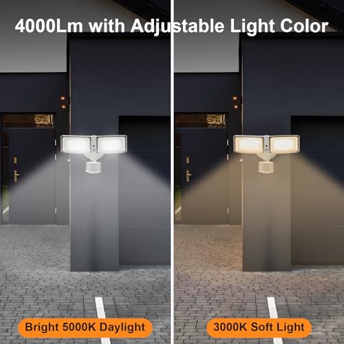 CELAVY 40W 4000 LUMEN LED SECURITY LIGHT, 3000K/5000K Light, CE-2202-A - White - Like New