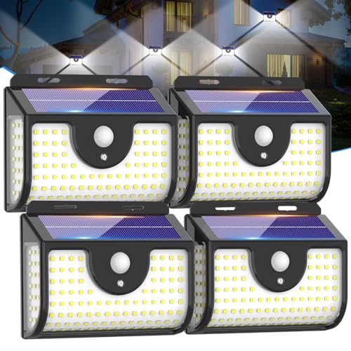 ORNNUT Solar Lights Outdoor 4 Pack, Ultra Bright 134LED, IP65 - Scratch & Dent