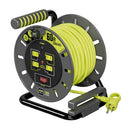 MASTERPLUG 60FT CORD REEL EXTENSION WINDING 4X OUTLETS 13AMP OMA601114G4SL GREEN - Like New