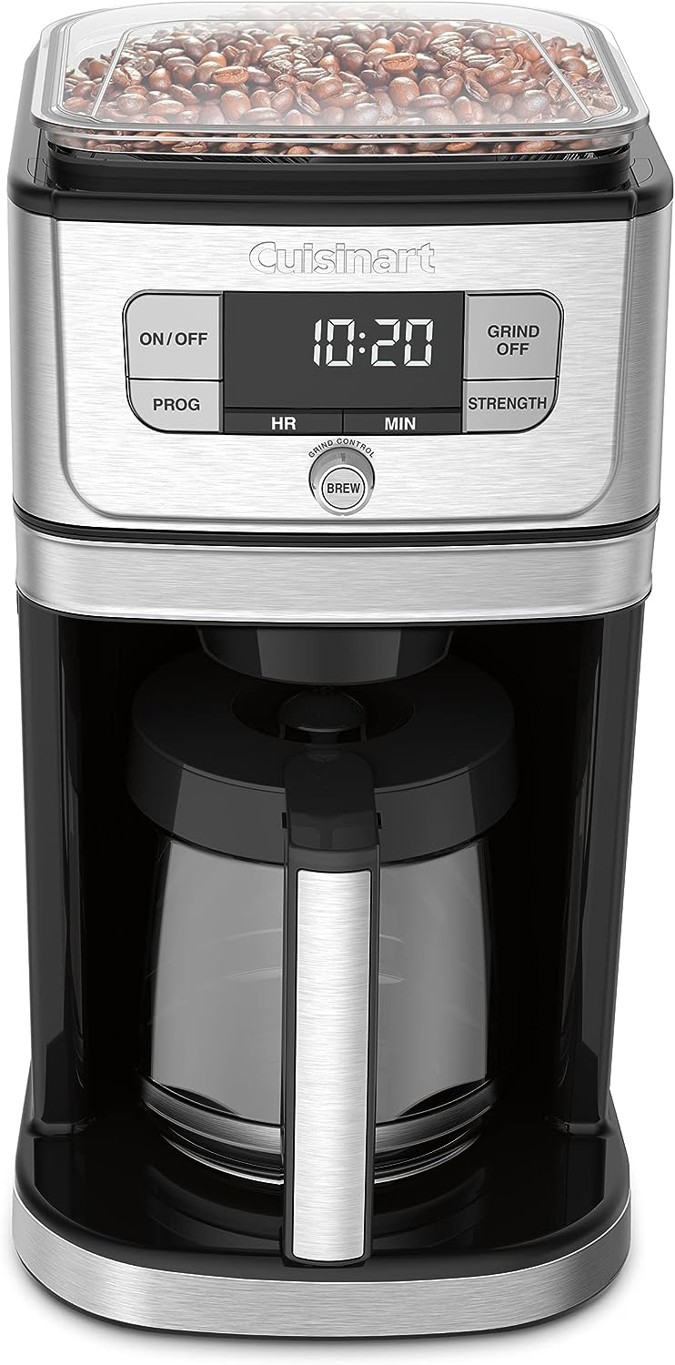 Cuisinart DGB-800FR Automatic 12 Cup Burr Grind Brew Glass Coffeemaker - Silver Like New