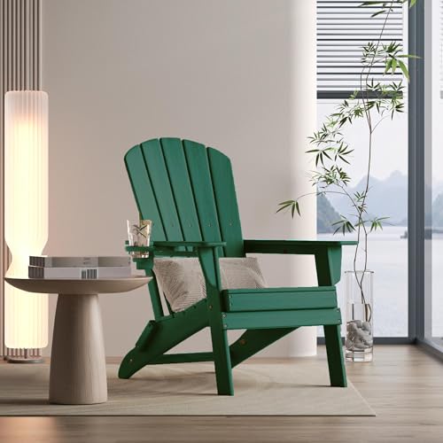 Folding Adirondack Chair Extended Ergonomic Backrest Cup Holder Easy Assembly - Like New