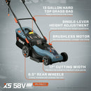SENIX 58V LITHIUM ELECTRIC LAWNMOWER 17" BRUSHLESS MOTOR 6-POSITION - TOOLS ONLY - Like New