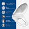 BIO BIDET HORIZON PLASTIC ELONGATED SOFT CLOSE HEATED BIDET TOILET SEAT - WHITE - Like New