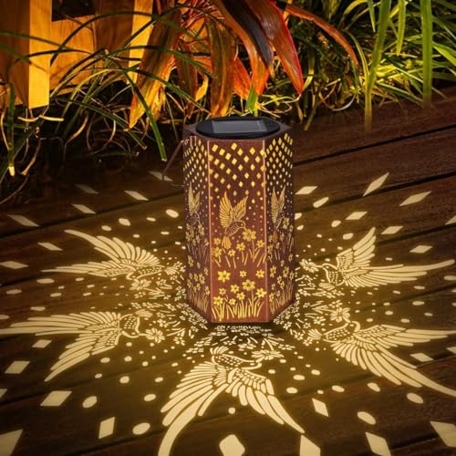 EANDISOM HUMMINGBIRD SOLAR LANTERNS OUTDOOR WATERPROOF - BIRTHDAY GIFTS Like New