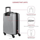 SWISS GEAR ENERGIE HARDSIDE EXPANDABLE LUGGAGE SPINNER 3 PIECE SET - SILVER - Like New