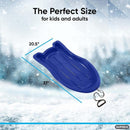 Superio Toboggan Snow Sled for Kids and Adults, 37" Plastic Sled, 12 Pack, Blue - Like New