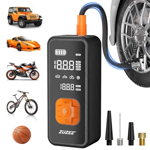 ZUZEE TIRE INFLATOR PORTABLE AIR COMPRESSOR 150PSI AIR PUMP - ORANGE/BLACK - Like New