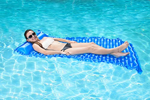 POOLMASTER ROLL 'N GO SWIMMING POOL MATTRESS FLOAT - BLUE - Like New