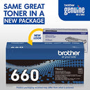 Brother Genuine High Yield Toner Cartridge TN660 Black - Like New