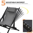 2 pcs Adjustable Sunbathing Tanning Lounger Chairs B0D734WL4V - Black - Like New