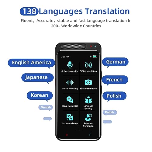 LTDNB LANGUAGE TRANSLATOR DEVICE SUPPORT 138 LANGUAGES TOUCH SCREEN - BLACK Like New