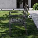 NUU GARDEN Patio Outdoor Dining Chairs Set 2 NUU1100-2 - Black - Brand New