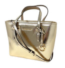 35H3GTVT0M Michael Kors XS Carry All Jet Set Travel Womens Tote, Pale Gold XS - Brand New