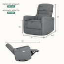 Evolur Belmont Nursery Glider Chair with Massager in Cosmic Grey - Like New