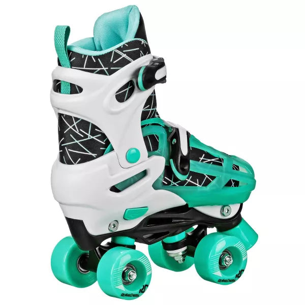 ROLLER DERBY MINT PRODIGY KIDS' INLINE-QUAD SKATES - WHITE/MINT GREEN S (12-2) - Brand New