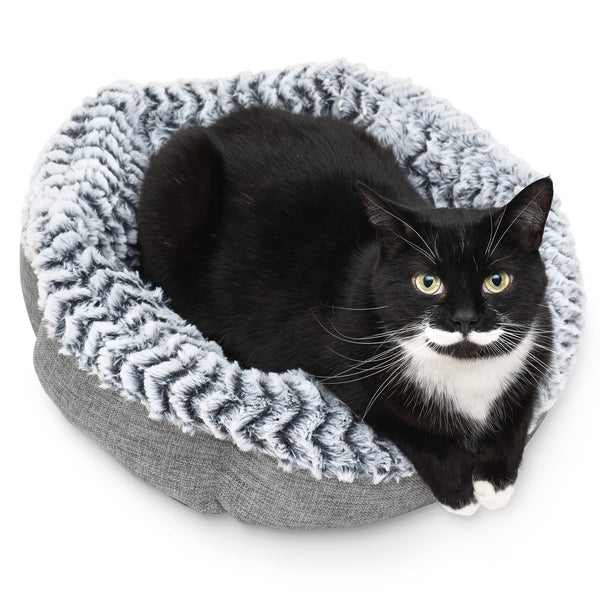 PET CRAFT SUPPLY SOHO ROUND CAT BED FOR CATS ULTRA SOFT PLUSH - Scratch & Dent