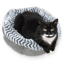 PET CRAFT SUPPLY SOHO ROUND CAT BED FOR CATS ULTRA SOFT PLUSH MEMORY FOAM - GRAY - Like New