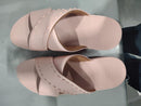 FITFLOP WOMEN LULU RUBBER-STUD LEATHER CROSS SLIDES - SIZE: WOMEN 8 - PINK SALT - Like New