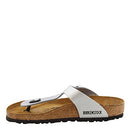 BIRKENSTOCK GIZEH BIRKO-FLOR METALLIC SILVER SIZE 41 MEN 8 WOMEN 10 - Like New