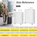 KRUTE ZIPPERLESS LUGGAGE SETS 2 PIECES 20/28in ALUMINUM FRAME KT8888-U-2P - GRAY - Like New