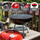OVENTE 14 Inch Portable Charcoal Grill Dual Venting GQR0400BR - Red - Brand New