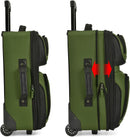 U.S. TRAVELER RIO RUGGED FABRIC EXPANDABLE CARRY-ON LUGGAGE SET - EVERGREEN - Brand New