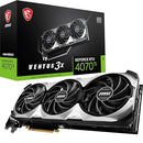 MSI GeForce RTX 4070 Ti Ventus 3X 12G OC Graphics Card V513-001R - BLACK/SILVER Like New