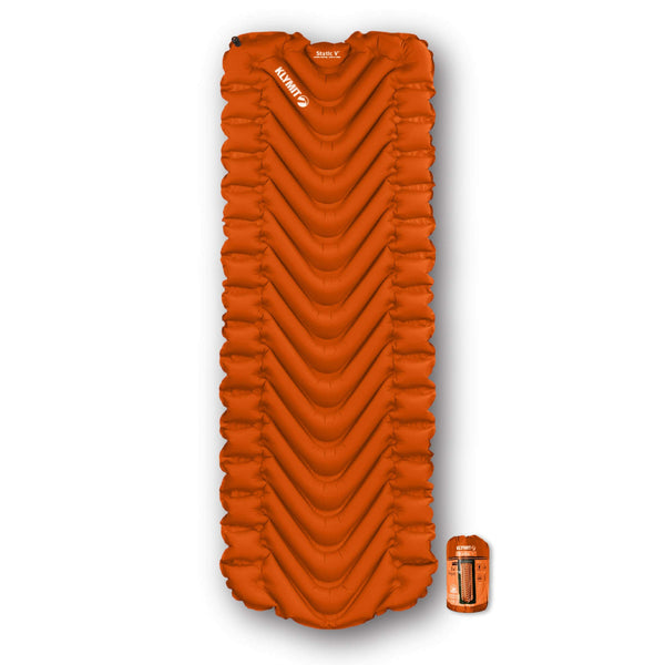 KLYMIT STATIC V LIGHTWEIGHT INFLATABLE SLEEPING PAD - ORANGE - Like New