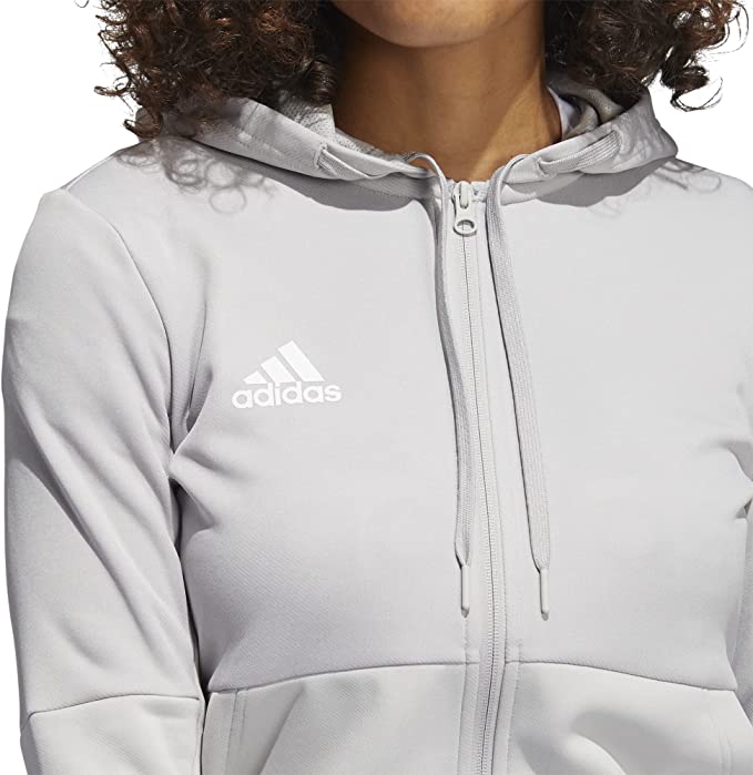 FQ0184 Adidas Women's Team Issue Full Zip Jacket Grey/White M Like New