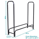 SUNNYDAZE OUTDOOR FIREWOOD LOG RACK AND COVER COMBO SET - 4FOOT, BLACK - Like New