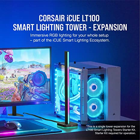 CORSAIR iCUE LT100 Smart Lighting Tower Expansion Kit CD-9010003-WW - Black Like New