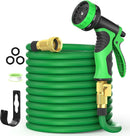GHOSE 25 FT EXPANDABLE GARDEN HOSE WITH 10 FUNCTION NOZZLES - GREEN - Like New