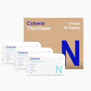 Coterie Diapers Hypoallergenic Natural Newborn Baby 3 pac B0CMS3FSTV - Like New