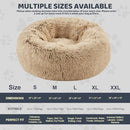 Inspaws Calming Dog Bed Medium Large Dogs Donut Cuddler Cat Bed Shag Latte - Brand New