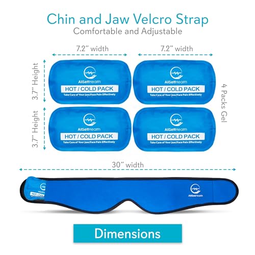 ALLSETT HEALTH FACE ICE PACK WRAP FOR TMJ RELIEF WISDOM TEETH JAW HEAD CHIN BLUE - Like New
