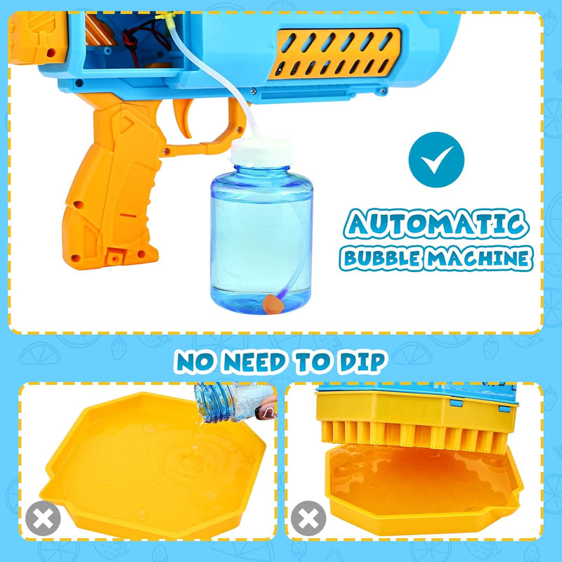 BMONATY Bubble Machine Automatic Bubble Gun for Kid Rocket Bubbles - BLUE - Like New