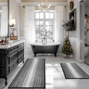 BSICPRO Bathroom Rugs, 2 Piece Thick Absorbent Chenille Bath Mat Rug Set, Black - Like New