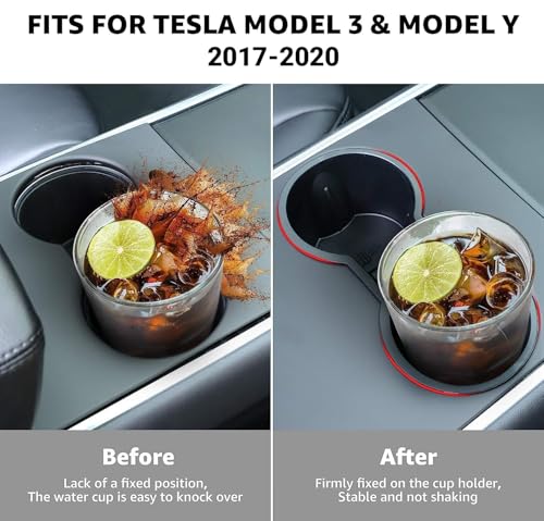 MOTROBE TESLA MODEL Y TESLA MODEL 3 CENTER CONSOLE CUP HOLDER INSERTS - BLACK - Like New