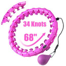 34 KNOTS WEIGHTED WORKOUT HOOP PLUS SIZE, SMART WAIST EXERCISE RING - PURPLE - Like New