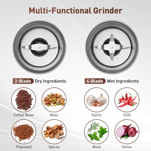 SECURA ELECTRIC COFFEE GRINDER AND BLADE CG9701BA-UL - SILVER - Like New