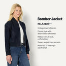 AMAZON ESSENTIALS WOMEN'S RELAXED-FIT DENIM BOMBER JACKET - RINSE DENIM - XS - Like New
